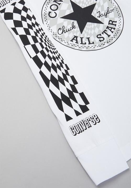 Converse - Cnvb warped checker cp grad tee - white