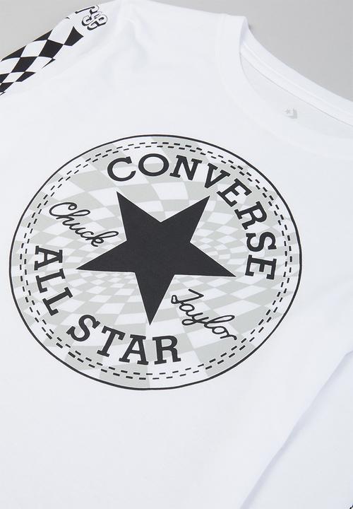 Converse - Cnvb warped checker cp grad tee - white