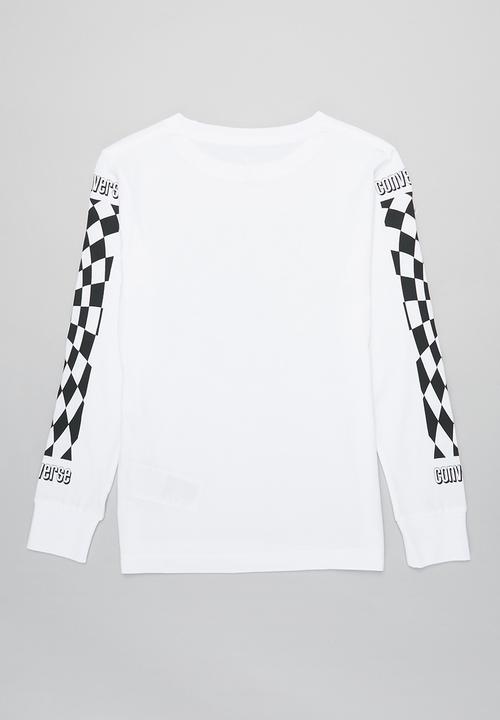 Converse - Cnvb warped checker cp grad tee - white
