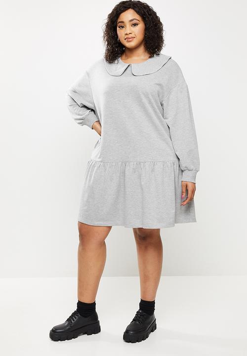 Blake - Peterpan collar sweater dress - grey 