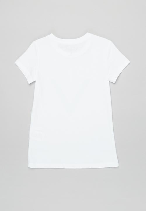 GUESS - Girls short sleeve geometric floral tee - white