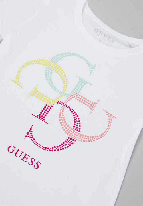 GUESS - Girls short sleeve quatro g tee - white