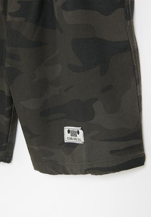 JEEP - Camo elasticated shorts - green