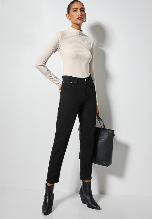 Superbalist - Turtleneck rib top - cement