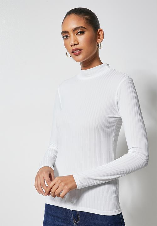 Superbalist - 2 Pack turtleneck rib tops - white & tan