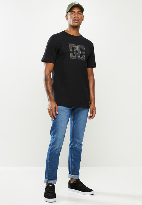 DC - Star patch camo fill short sleeve tee - black