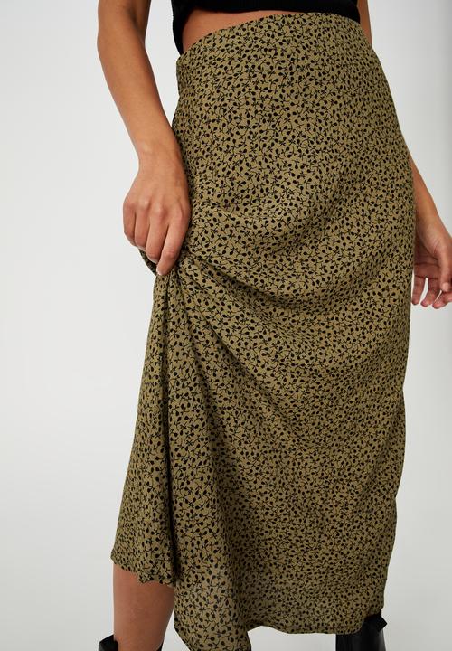 Cotton On - All day slip skirt - phoebe ditsy mossy green