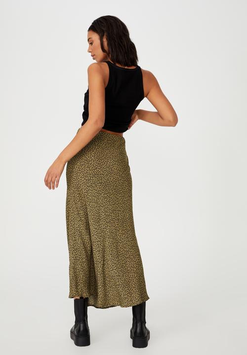 Cotton On - All day slip skirt - phoebe ditsy mossy green