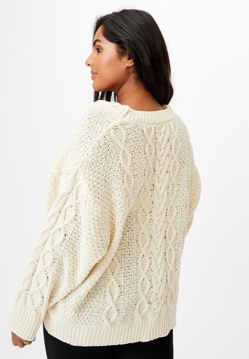 Cotton On - Curve heritage chennile cardi - pastry