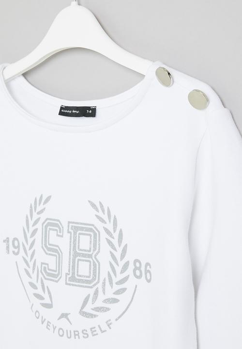 SISSY BOY - Cruiseline sweater with glitter - white