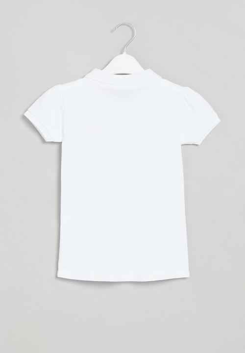 GUESS - Girls short sleeve classic polo - white
