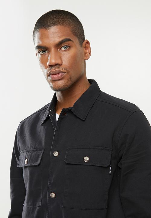 Only & Sons - Silvio long sleeve overshirt - black