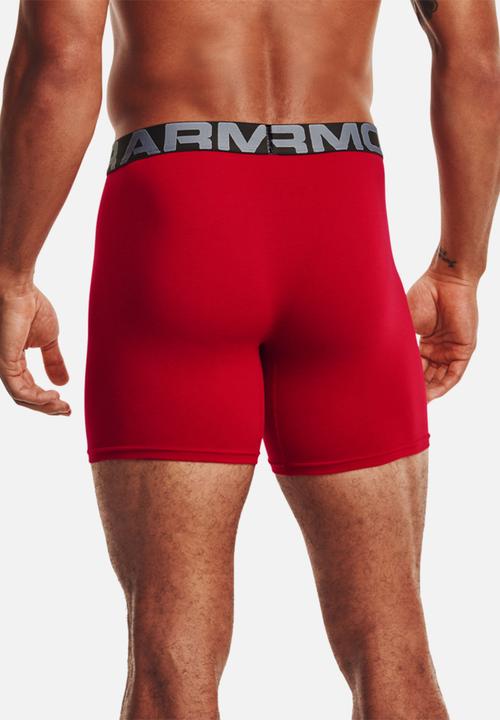 Under Armour - UA charged cotton 6in 3 pack - red