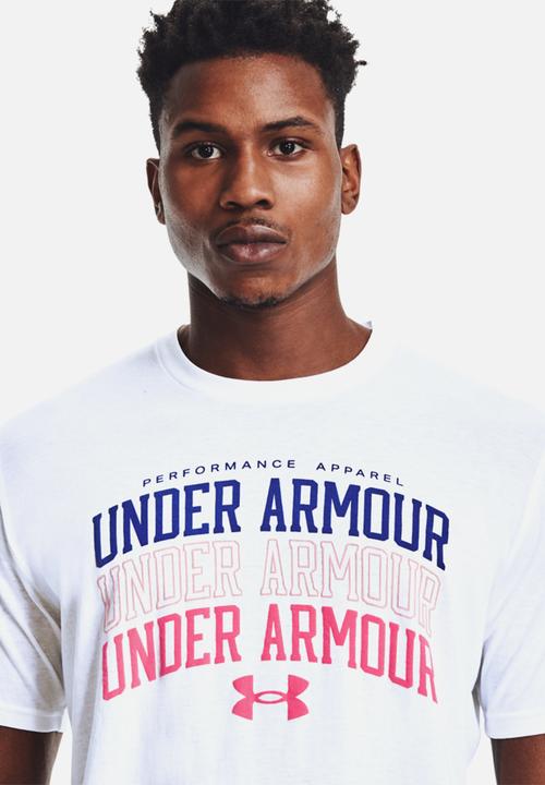 Under Armour - Ua multi color collegiate short sleeve tee - white