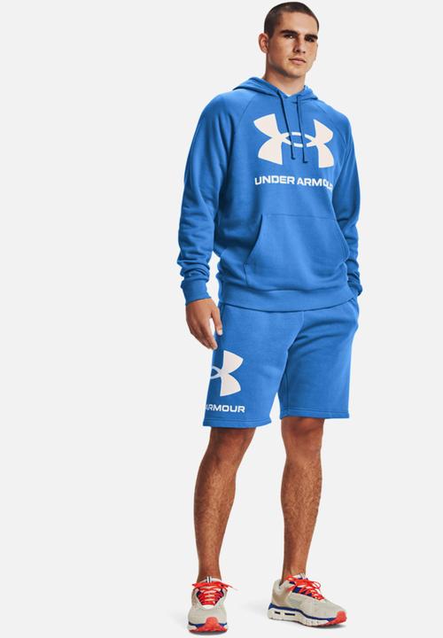 Under Armour - Ua rival fleece big logo hoodie - blue