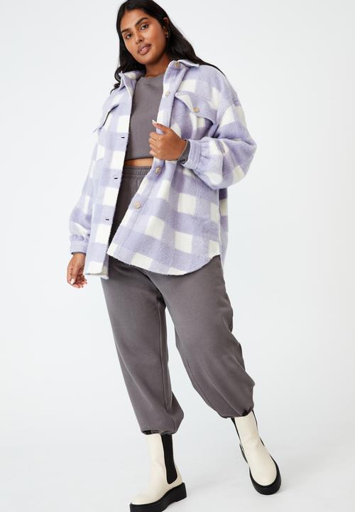 Cotton On - Curve shacket - lilac check