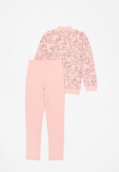 Bee Loop - Girls printed sweat top & sweatpants set - pink 