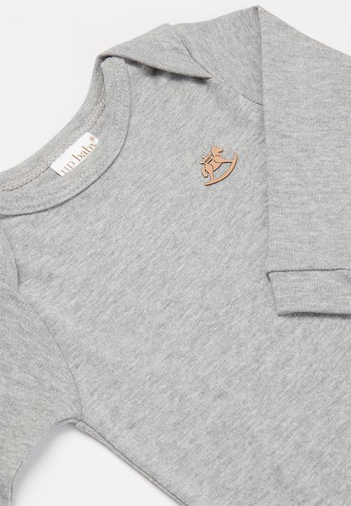 UP Baby - Baby boys long sleeve babygrow - grey