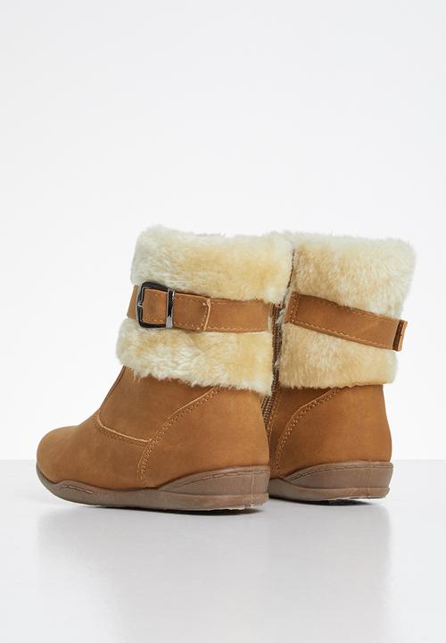Pop Candy - Boots with buckle - tan