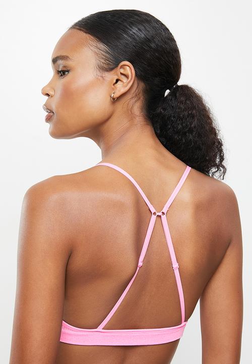 Cotton On - Seamfree triangle bralette/high cut brasiliano set - primrose