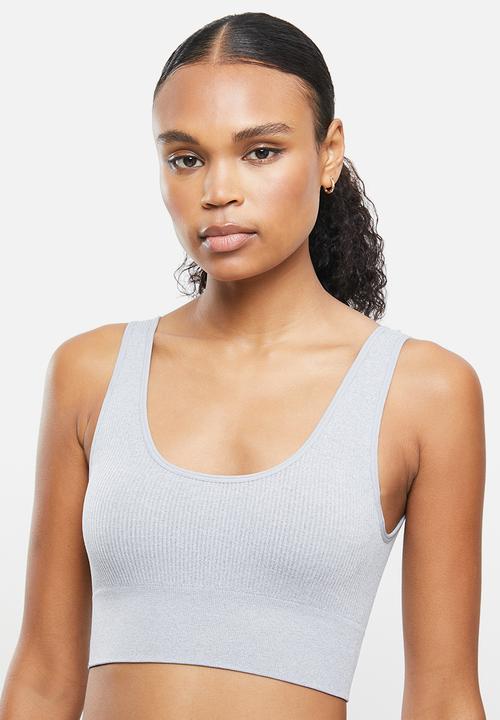 Cotton On - Seamfree reversible crop - grey