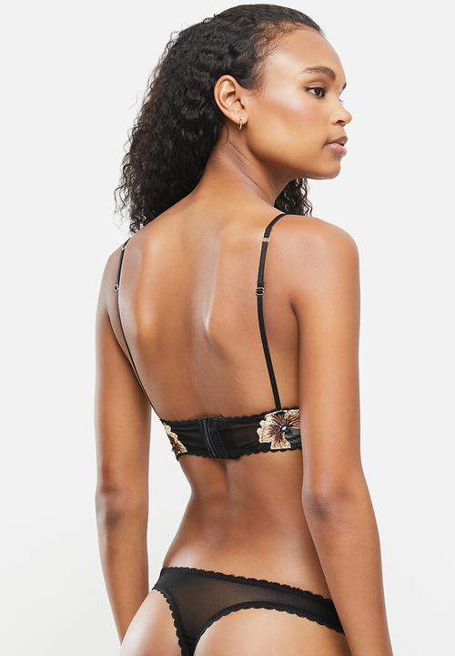 Nette Rose - Bernie midline bralette - black & beige 