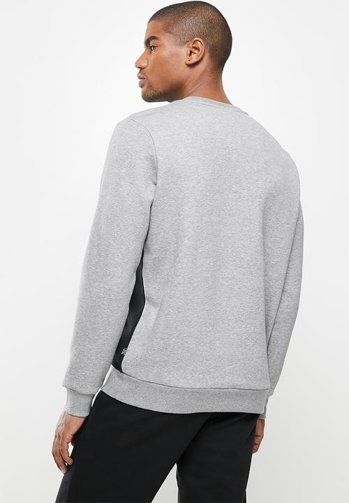 PUMA - Ess+ colorblock crew fl - grey