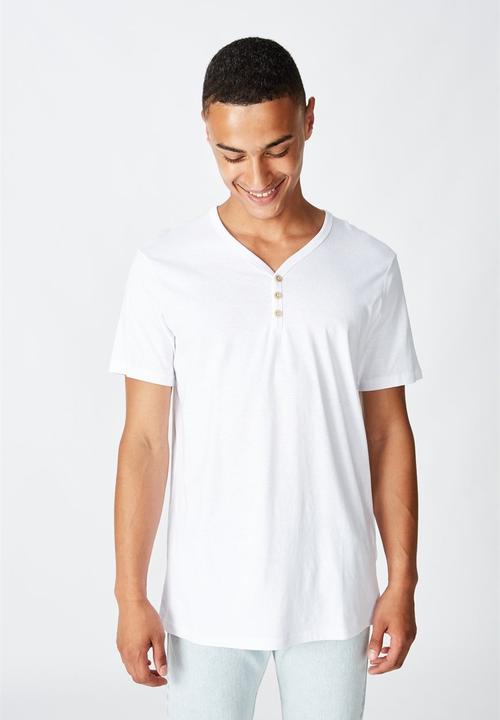 Cotton On - Essential henley tee - white 