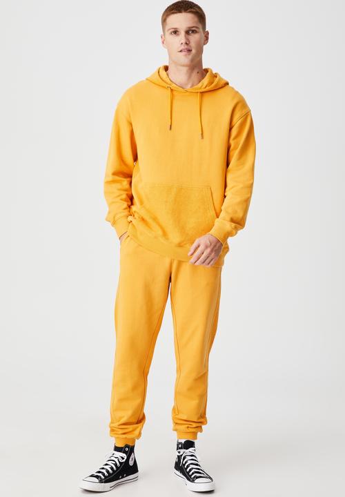 Cotton On - Panelled fleece hoodie - yellow