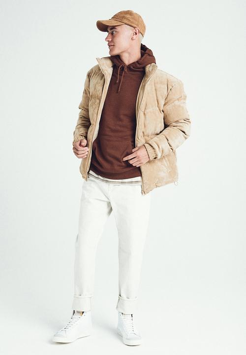 Cotton On - Suede puffer jacket - tan
