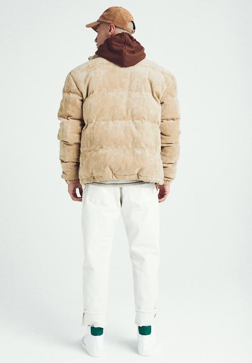 Cotton On - Suede puffer jacket - tan