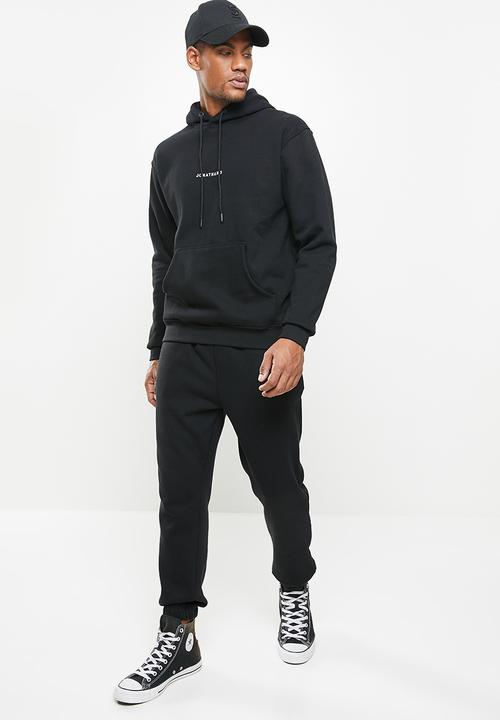 Jonathan D - Oversized fit branded hoodie - black