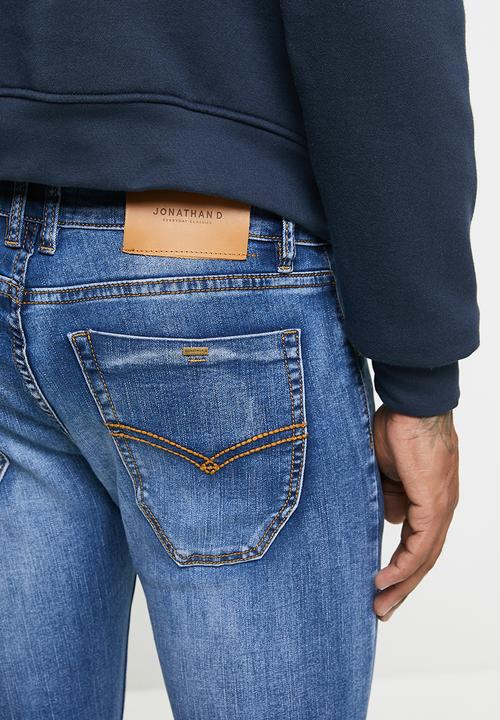 Jonathan D - 5 pocket skinny fit denim jeans - mid blue