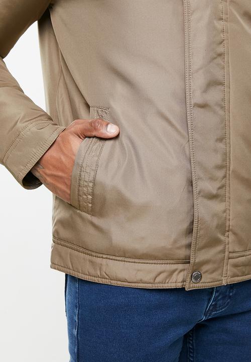 Jonathan D - Zip through jacket heavy weight - taupe