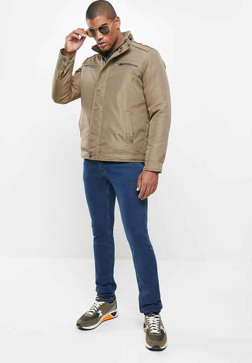 Jonathan D - Zip through jacket heavy weight - taupe