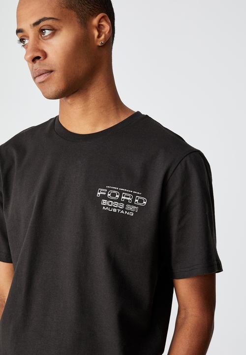Cotton On - Tbar collab pop culture T-shirt - washed black