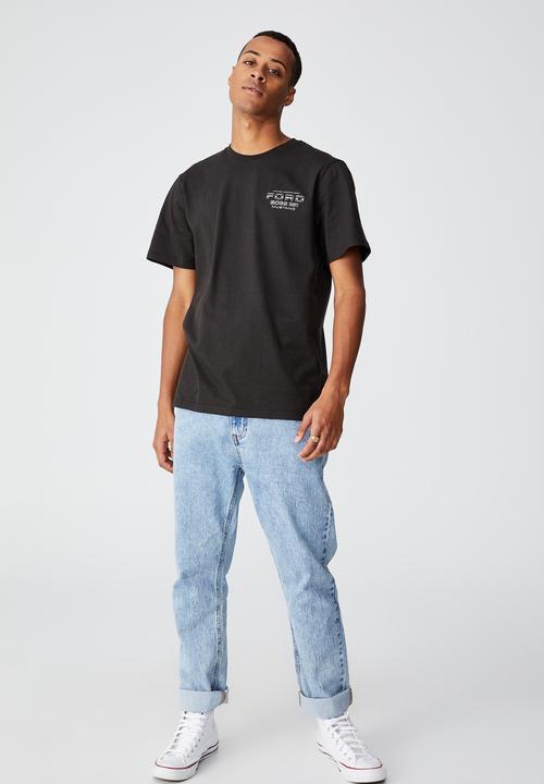 Cotton On - Tbar collab pop culture T-shirt - washed black