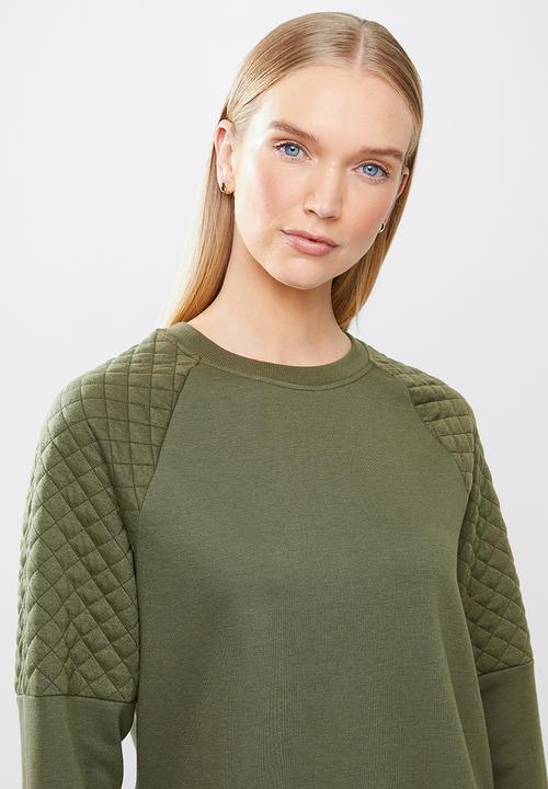 Jacqueline de Yong - Napa long sleeve  raglan sweat - green 