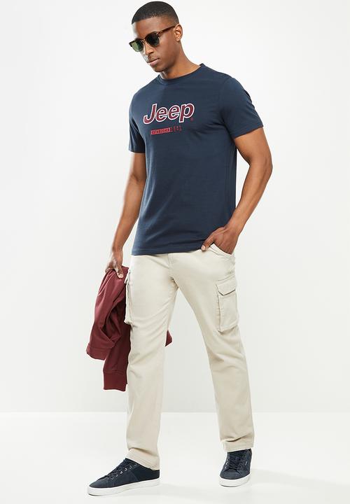 JEEP - Edison short sleeve logo tee - navy