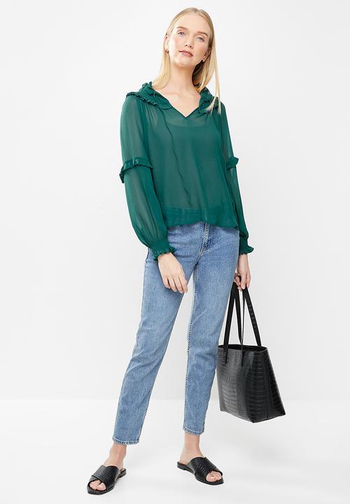 MANGO - Blouse pachi - green