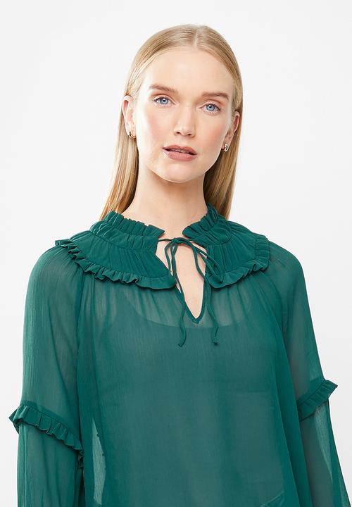 MANGO - Blouse pachi - green