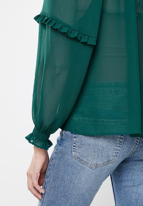 MANGO - Blouse pachi - green
