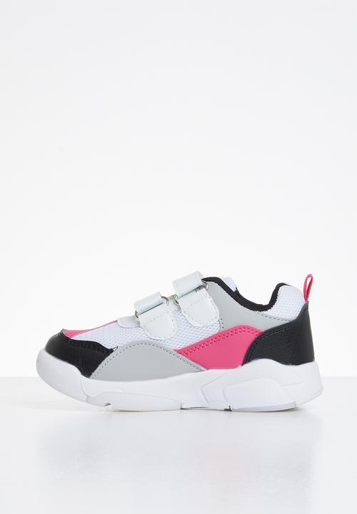 Pop Candy - Strap-on trainers - white & fuschia