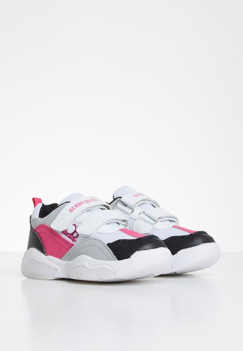 Pop Candy - Strap-on trainers - white & fuschia