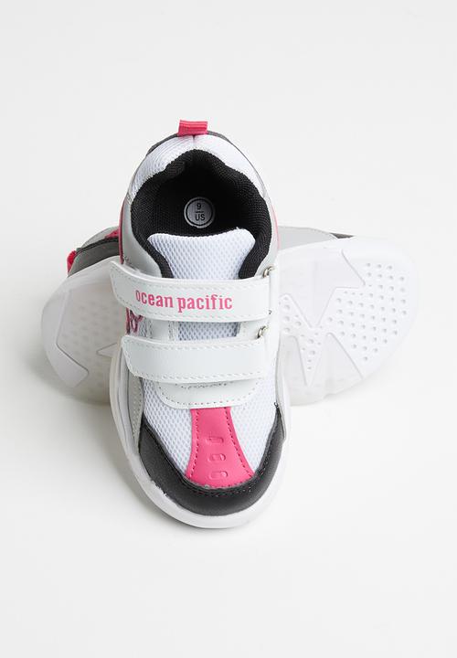 Pop Candy - Strap-on trainers - white & fuschia