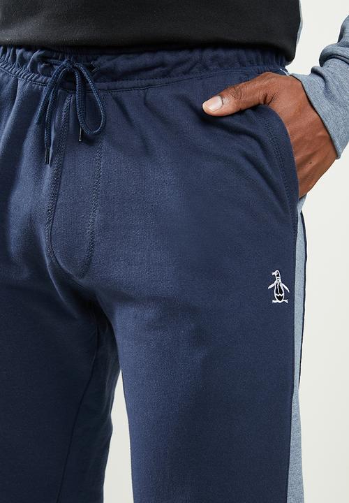 Original Penguin - Stripe fleece sweatpant - dark sapphire