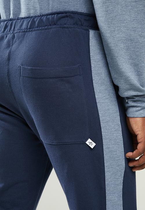 Original Penguin - Stripe fleece sweatpant - dark sapphire