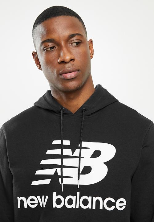 New Balance  - New Balance essentials stacked logo hoodie - black