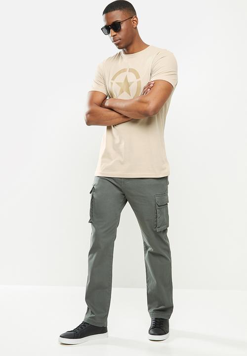 JEEP - Jeep logo short sleeve tee - stone