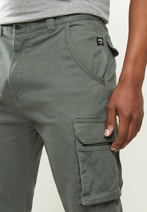 JEEP - Dawson fixed waistband cargo pants - olive